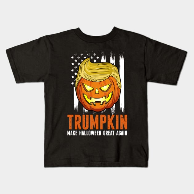 Funny Trumpkin Make Halloween Great Again Gift Kids T-Shirt by HCMGift